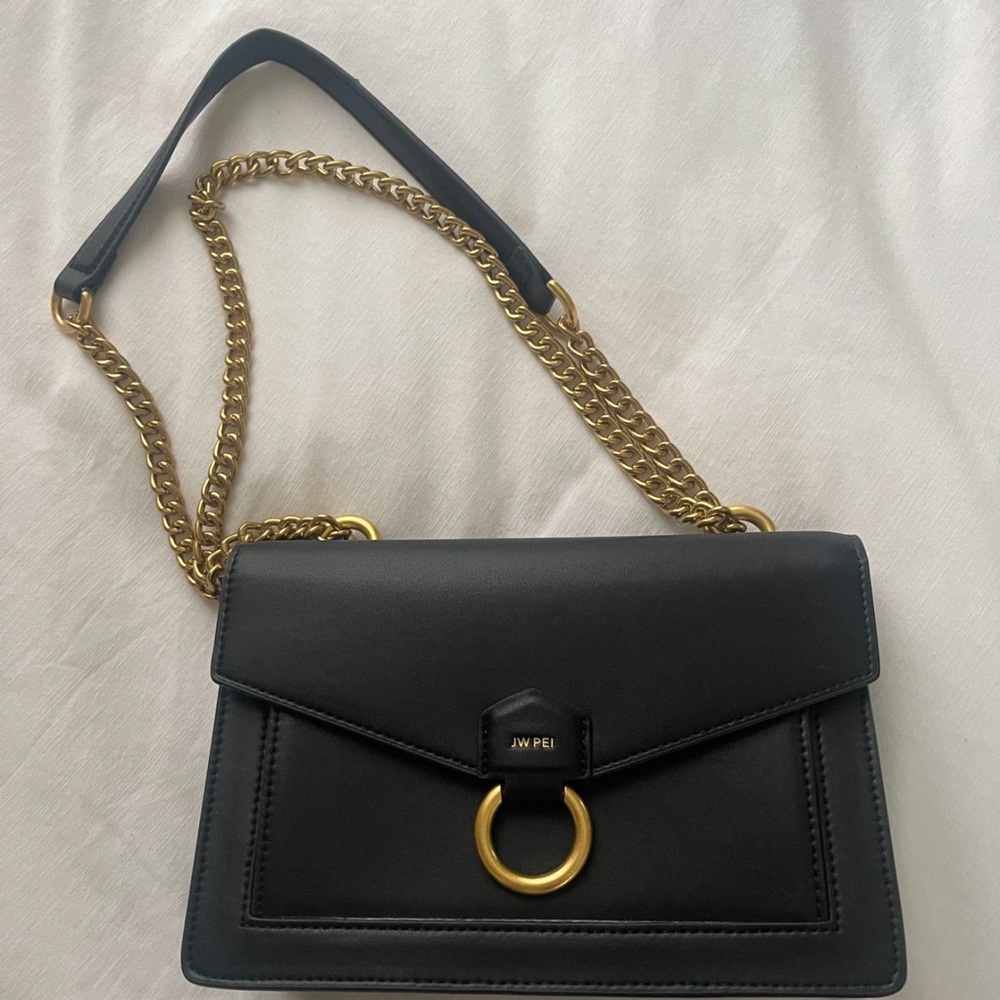 JW Pei Envelope Chain Crossbody Bag, Black (Like New)